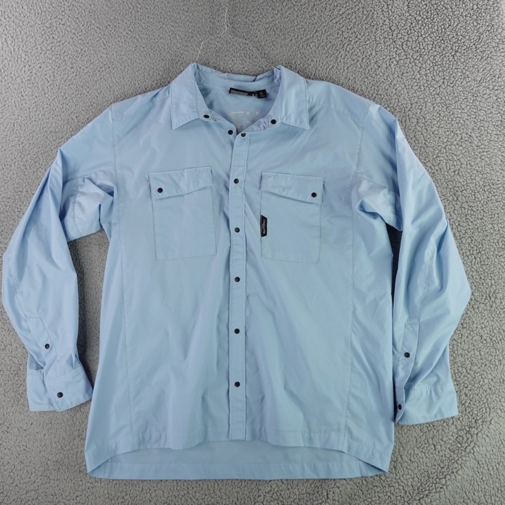 Truewerk LS Cloud Shirt Mens XL Light Blue Technical Workwear Snap Front